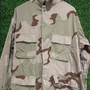 Men's Desert Camouflage Military Field Jacket - Tan & Brown